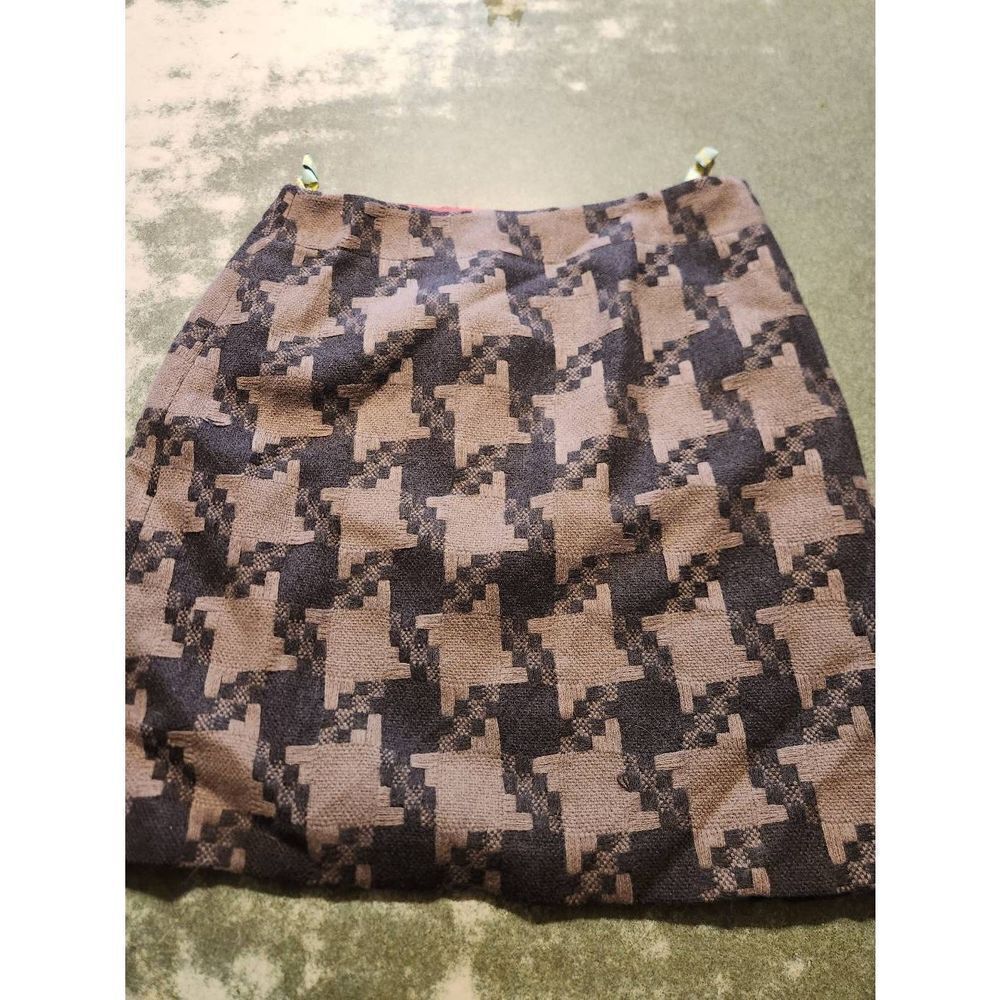 Boden Houndstooth Wool Mini Skirt sz 6R